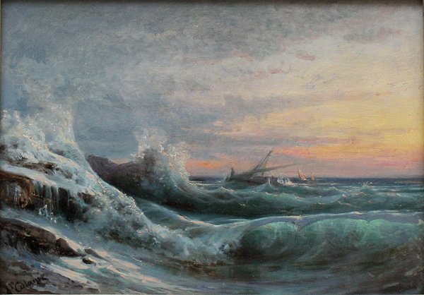 Arthur Calame (1843-1919) - Rough sea