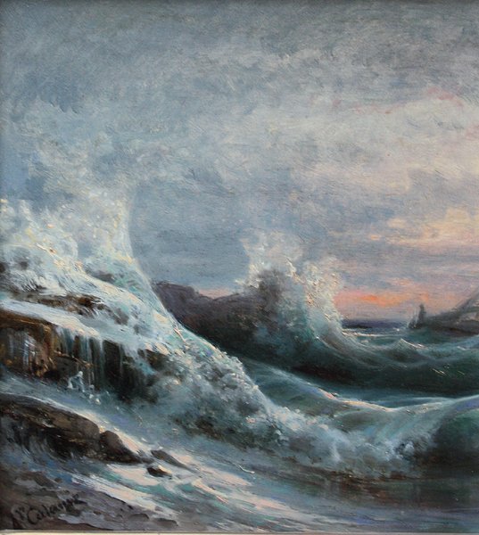 Arthur Calame (1843-1919) - Rough sea