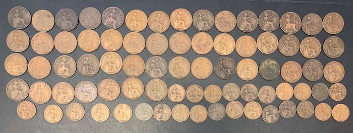 Storbritannien A Lot of British Pennies and Halfpennies 1860-1940  (Ingen mindstepris)