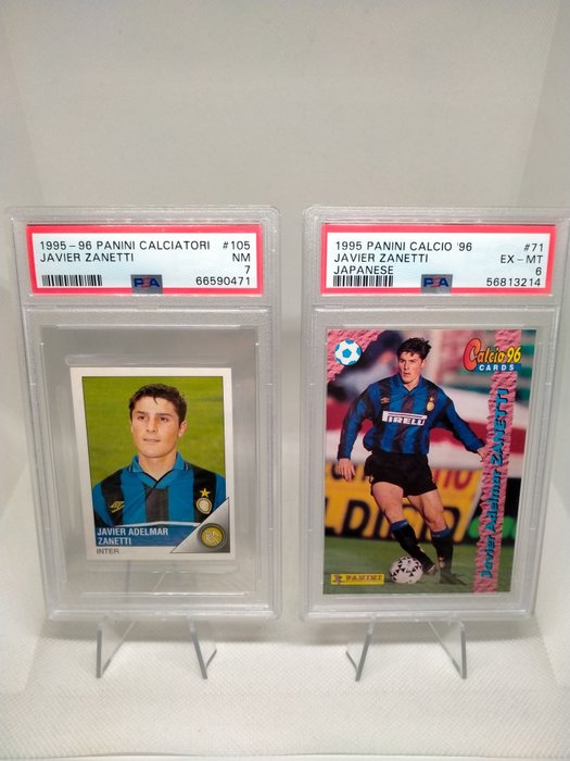 1995/96 - Panini - Calciatori - Javier Zanetti - #105  #71 - Rookie Panini - 2 Graded sticker - PSA 7