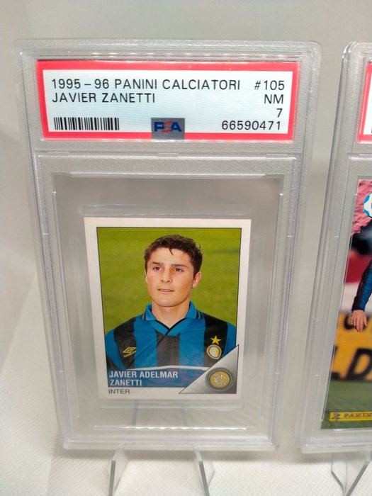 1995/96 - Panini - Calciatori - Javier Zanetti - #105  #71 - Rookie Panini - 2 Graded sticker - PSA 7