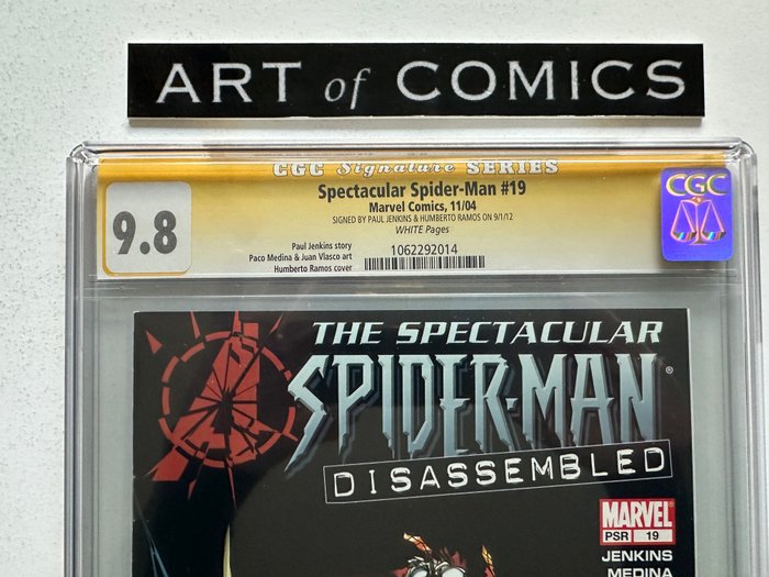 Spectacular Spider-Man #19 - Signed By Paul Jenkins, Humberto Ramos! - Signature Series CGC Graded 9.8 - Extremely High Grade!!! - White Pages!! - 1 Signed graded comic - Første udgave - 2004