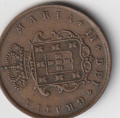 Portugal, Portugisisk Mozambique. D. Maria II (1834-1853). I + II + V + X + XX Reis 1853 (5 coins)  (Ingen mindstepris)