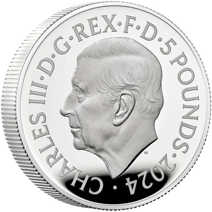 Storbritannien. 5 Pounds 2024 "George Michael", 2 Oz (.999)  (Ingen mindstepris)