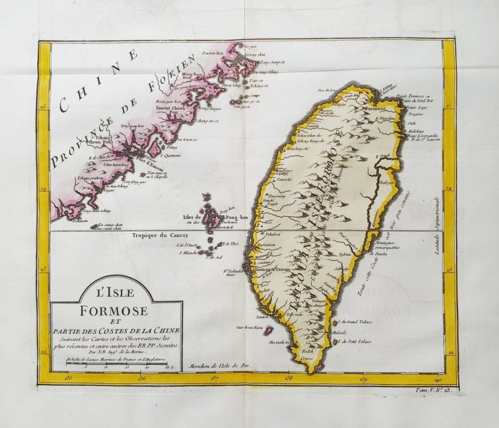 Asien - Taiwan, Taipei, Kina, Korea, Kaohsiung, Tainan; La Haye / P. de Hondt / J.N. Bellin - L'Isle de Formose, et Partie des Costes de la Chine - 1721-1750