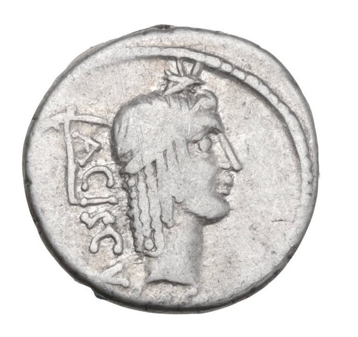 Romerska republiken L Valerius Acisculus 45 BC Denarius