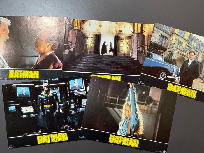 Tim Burton - Batman (1989 film) - 5 Original Lobby Cards (35x25 cm)