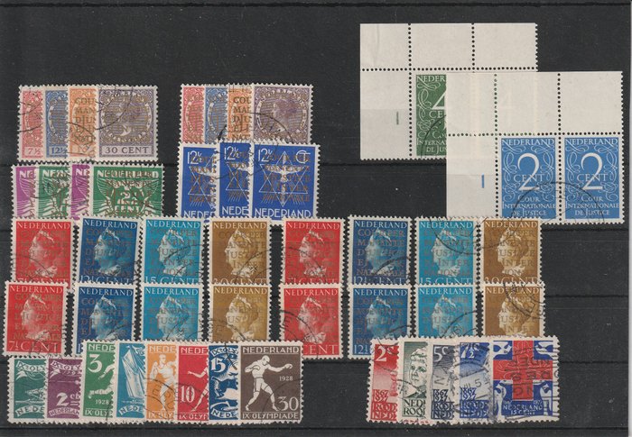 Holland 1894/1960 - Partiserier og nogle løse værdier på 8 store indstikskort