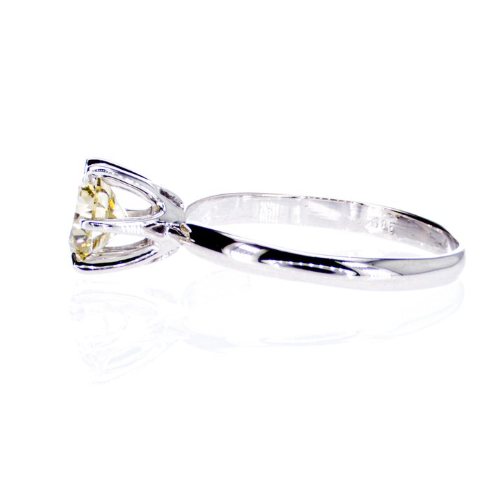 Ingen mindstepris - Forlovelsesring - 14 karat Hvidguld -  107ct tw Diamant (Naturfarvet)