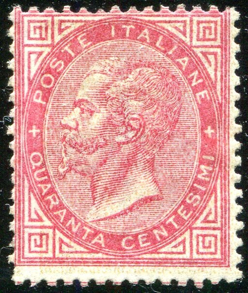 Italien 1863 - Vittorio Emmanuele, 40c. rosa carminio - Sassone L20