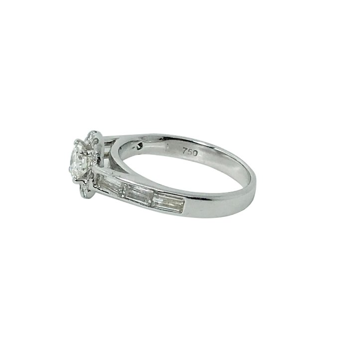 Ring - 18 kraat Hvidguld -  074ct tw Diamant (Natur) - Diamant