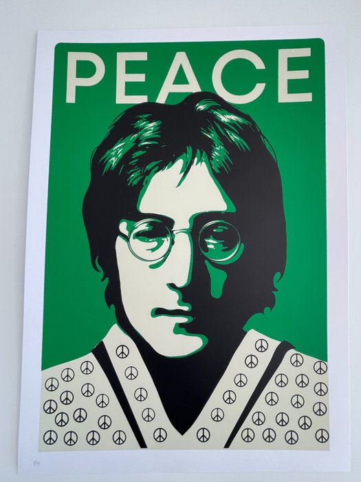 Reinaldo Cabañas (1960). - John Lennon  Peace. Serie IDOLS Cuba. Serigrafia realizada a mano Edición Limitada de 250 Unidades.