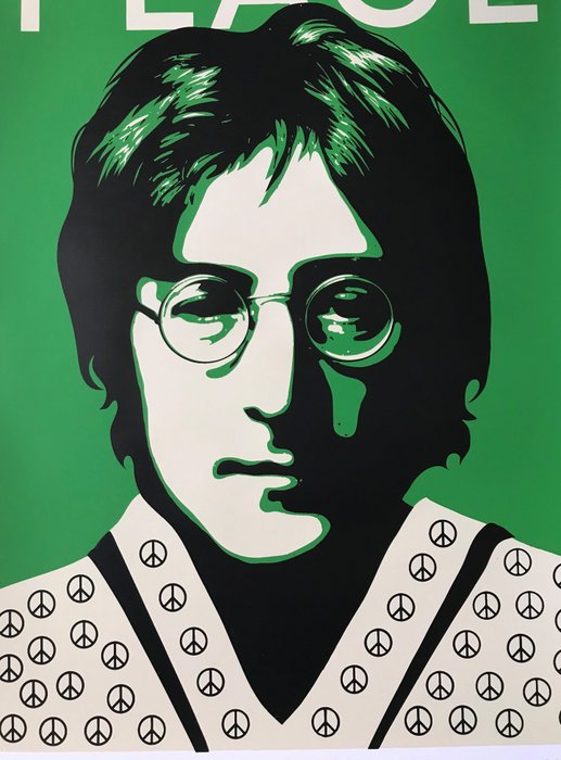 Reinaldo Cabañas (1960). - John Lennon  Peace. Serie IDOLS Cuba. Serigrafia realizada a mano Edición Limitada de 250 Unidades.