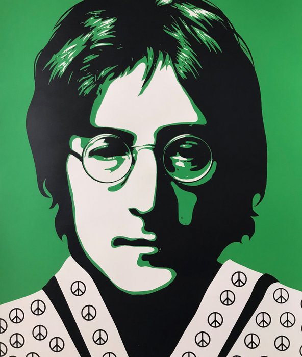 Reinaldo Cabañas (1960). - John Lennon  Peace. Serie IDOLS Cuba. Serigrafia realizada a mano Edición Limitada de 250 Unidades.