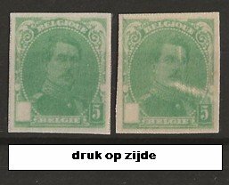 Belgien 1912/1914 - Beviser og imperforerer Albert I og Pellens - OBP/COB 108, 111, 129/31 PROEFDRUKKEN / ONGETAND