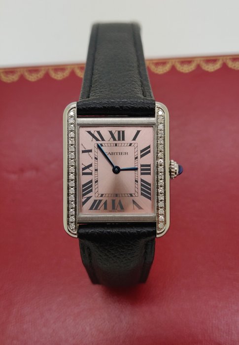 Cartier - Mint S.Steel Lady small Tank Pink color dial - 3312 - Kvinder - 2020+