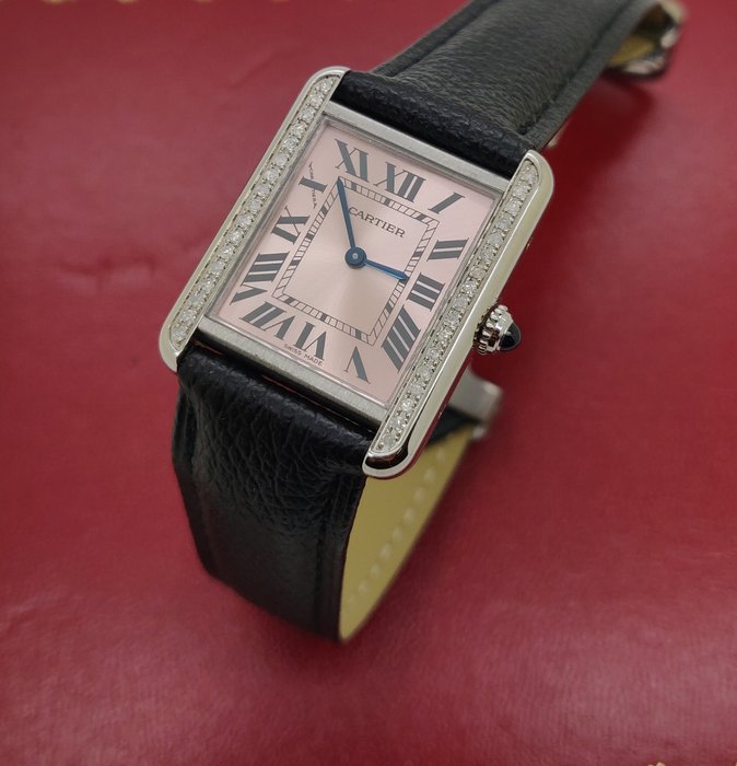 Cartier - Mint S.Steel Lady small Tank Pink color dial - 3312 - Kvinder - 2020+