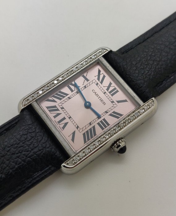 Cartier - Mint S.Steel Lady small Tank Pink color dial - 3312 - Kvinder - 2020+