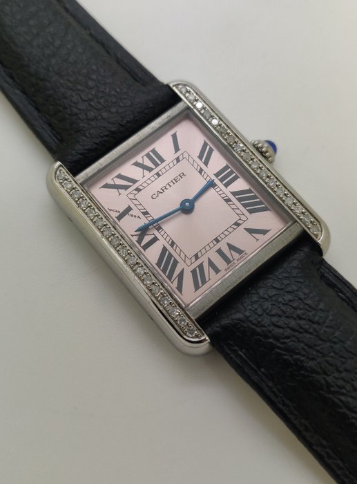 Cartier - Mint S.Steel Lady small Tank Pink color dial - 3312 - Kvinder - 2020+