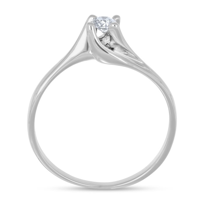 Ring - 18 kraat Hvidguld -  0.12ct. tw. Diamant (Natur)