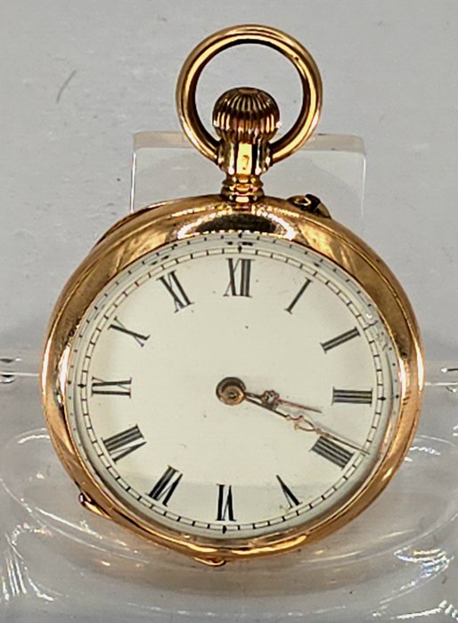 Favre Frères - 14kt. Schmuck Lepin Taschenuhr - polychrome Landschaftsgravur - Unisex - No Reserve Price - Schweiz 1885