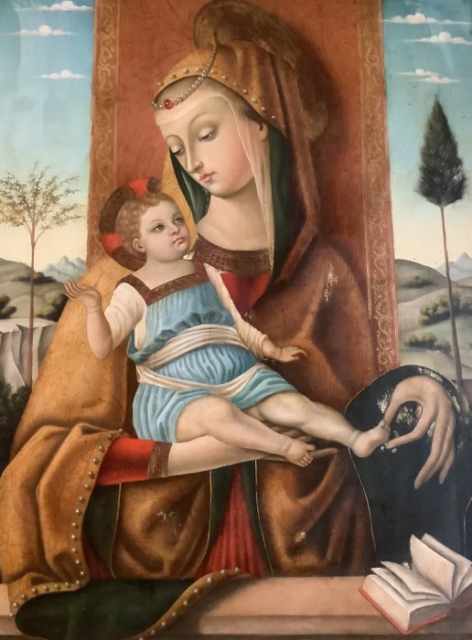 Scuola italiana (XIX-XX), da Carlo Crivelli - Madonna con Bambino