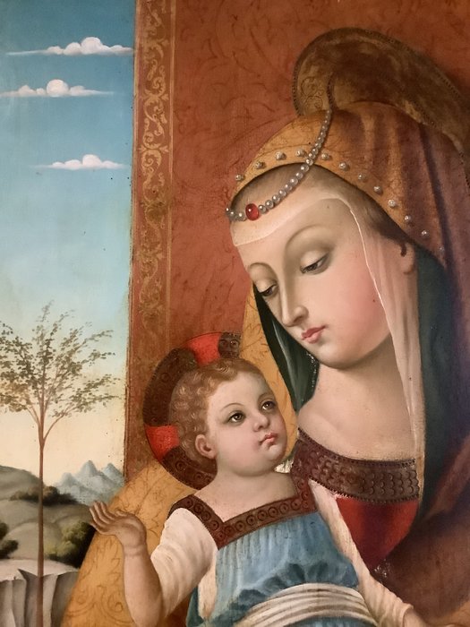 Scuola italiana (XIX-XX), da Carlo Crivelli - Madonna con Bambino