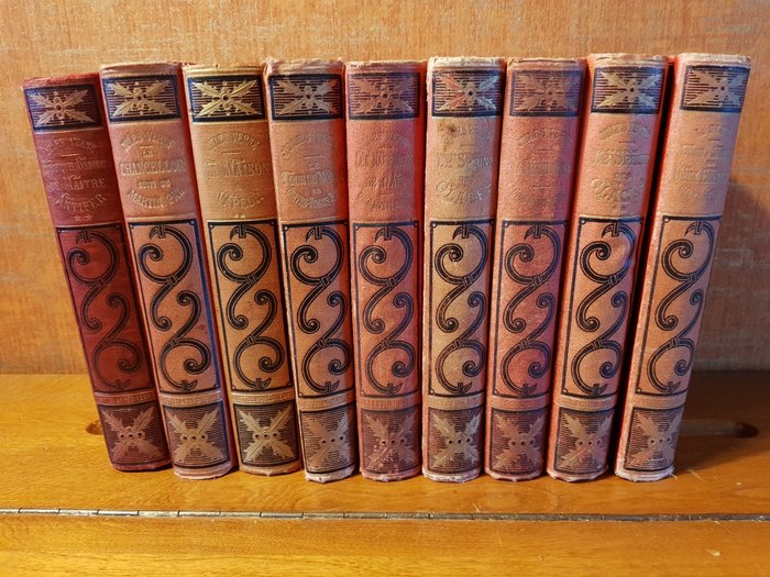 Jules Verne - Lot avec 9 volumes - 1900