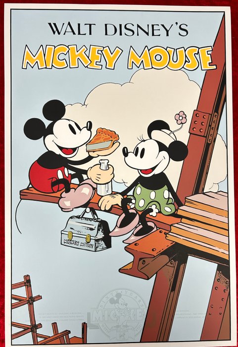 Mickey Mouse zeefdruk - Building a building - 1 Album - Første udgave - 1989