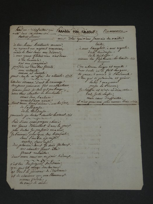 Révolution française, La terreur - Manuscrit autographe "à un bienfaiteur qui a été dans les prisons de Robespierre" - 1795