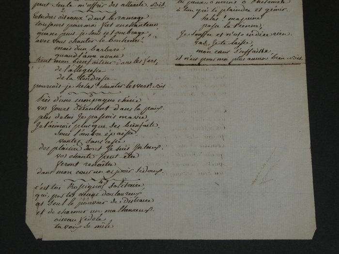 Révolution française, La terreur - Manuscrit autographe "à un bienfaiteur qui a été dans les prisons de Robespierre" - 1795