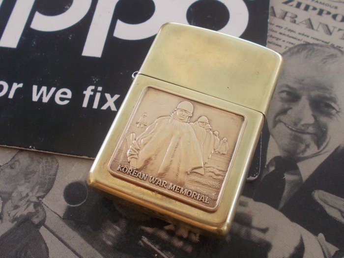 Vintage Zippo Lighter 1996 Brass Military Korean War Veterans! Rare - Lighter - Messing