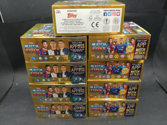 2019/20 Topps Match Attax 9 boxes in original bigbox x 30 boosters each - 9 Mixed collection - Næsten så god som ny (NM)