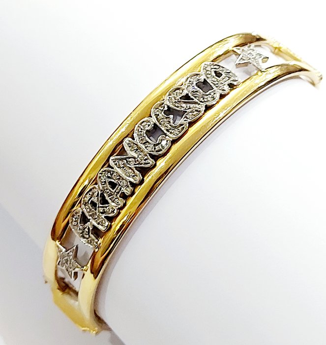 Armbånd - 18 kraat Gulguld Hvidguld -  055ct tw Diamant (Natur)