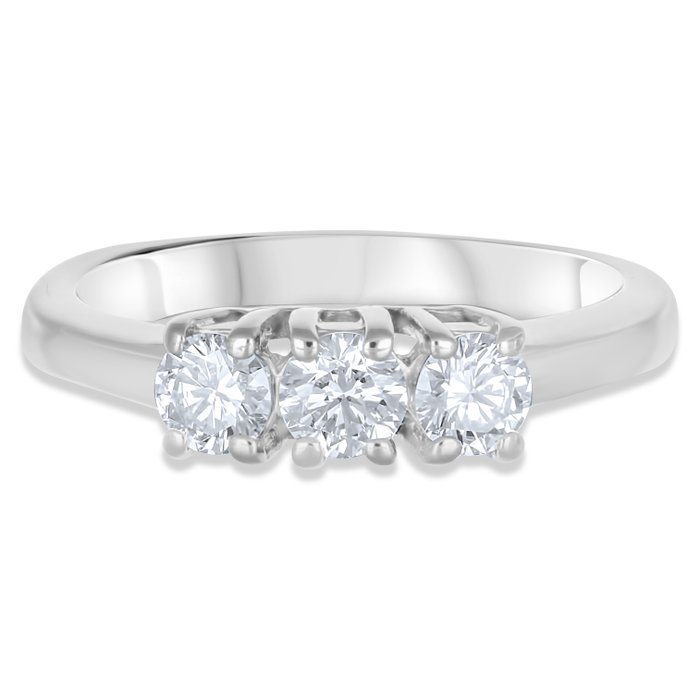 Ring - 18 kraat Hvidguld -  0.54ct. tw. Diamant (Natur)