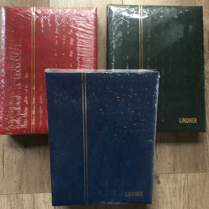 Verden  - LINDNER - 3 stock albums med 60 sorte sider