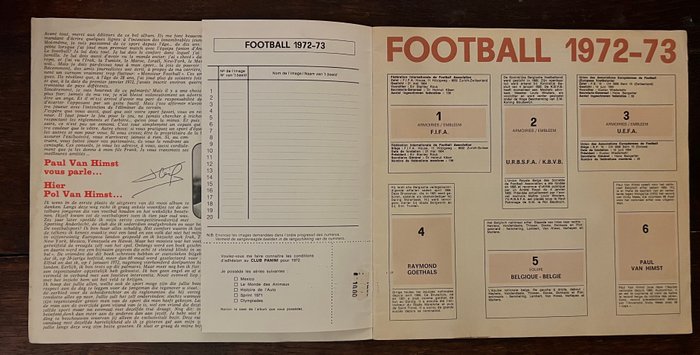 Panini - Football 1972/73 Belgium - Empty album + 46 Loose stickers