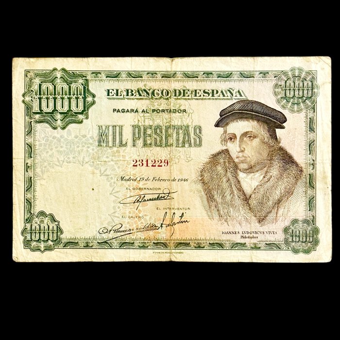 Spanien. - 1.000 Pesetas 1946 - SIN SERIE - (S38-013) - Pick 133  (Ingen mindstepris)