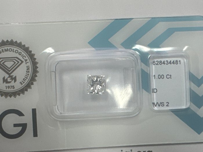 1 pcs Diamant  (Natur)  - 1.00 ct - D (farveløs) - VVS2 - International Gemological Institute (IGI)