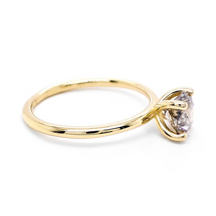 Ring - 14 karat Gulguld -  117ct tw Brun Diamant (Naturfarvet) - *GRATIS FRAGT*