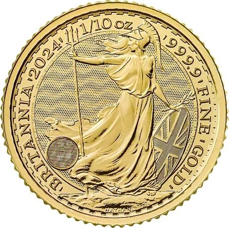 1/10 Ounce - Guld 999 - 2024 - Britannia Charles III fine gol - Præget bar