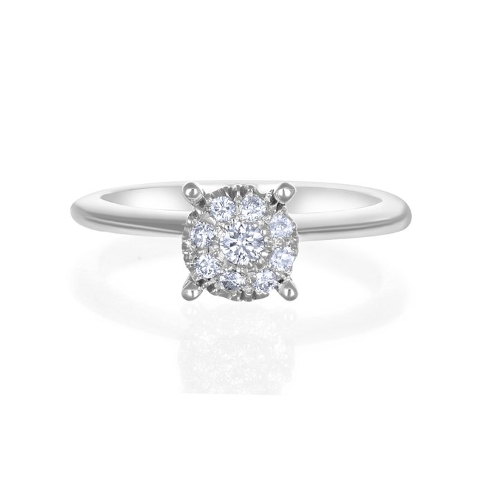 Ring - 18 kraat Hvidguld -  0.24ct. tw. Diamant (Natur)