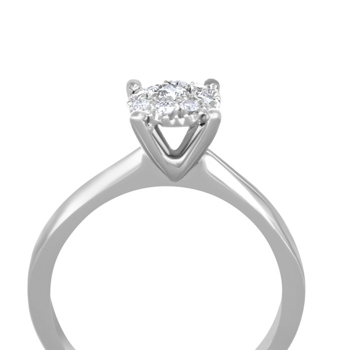 Ring - 18 kraat Hvidguld -  0.24ct. tw. Diamant (Natur)