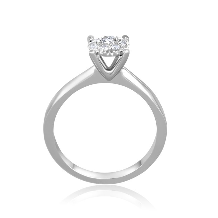 Ring - 18 kraat Hvidguld -  0.24ct. tw. Diamant (Natur)