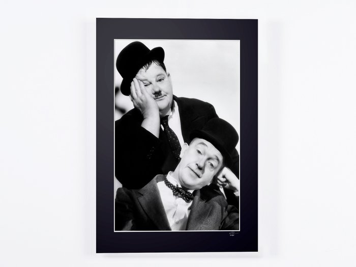 Stan Laurel  Oliver Hardy 1939 - Fine Art Photography - Luxury Wooden Framed 70X50 cm - Limited Edition 03 of 30 - Serial ID 30769 - Original Certificate (COA) Hologram Logo Editor and QR Code - 100% New items