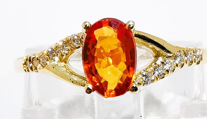 Ingen mindstepris - Ring - 14 karat Gulguld Safir