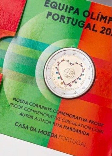 Portugal. 2 Euro 2024 "Equipa Olimpica Portugal" Proof  (Ingen mindstepris)