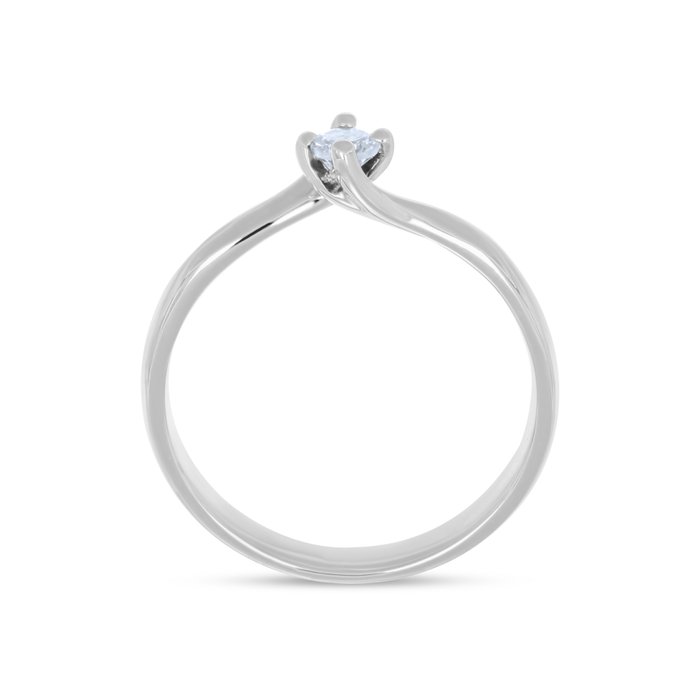 Ring - 18 kraat Hvidguld -  0.12ct. tw. Diamant (Natur)