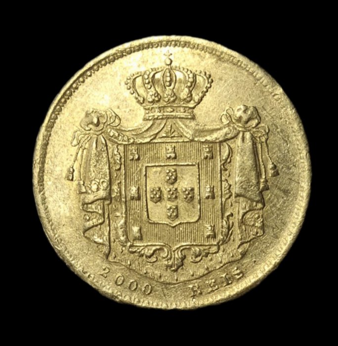 Portugal. D. Pedro V (1853-1861). 2000 Reis 1856 - 1º Tipo