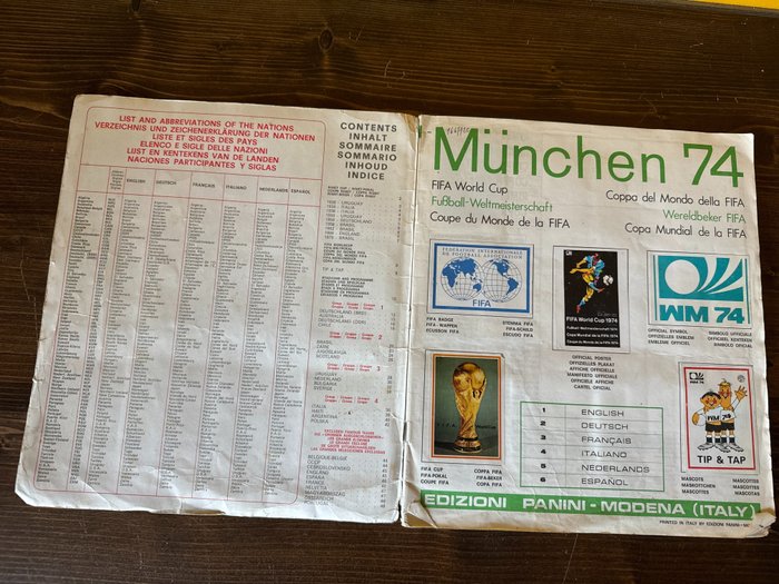 Panini - World Cup München 74 - Italia edition - Including Cruyff/Beckenbauer - (372/400) Incomplete Album